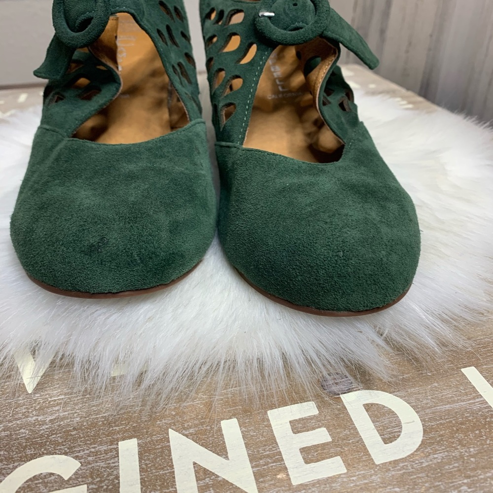 Jeffery Campbell suede mary jane wedges green size - Picture 7 of 8